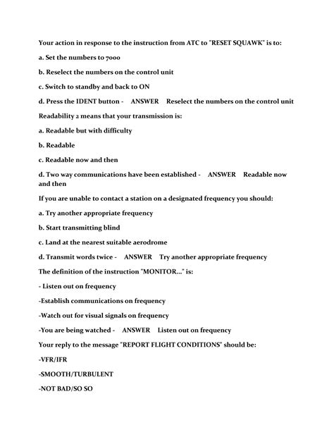 Solution Radiotelephony Caap Cpl Exam With Questions And Answers