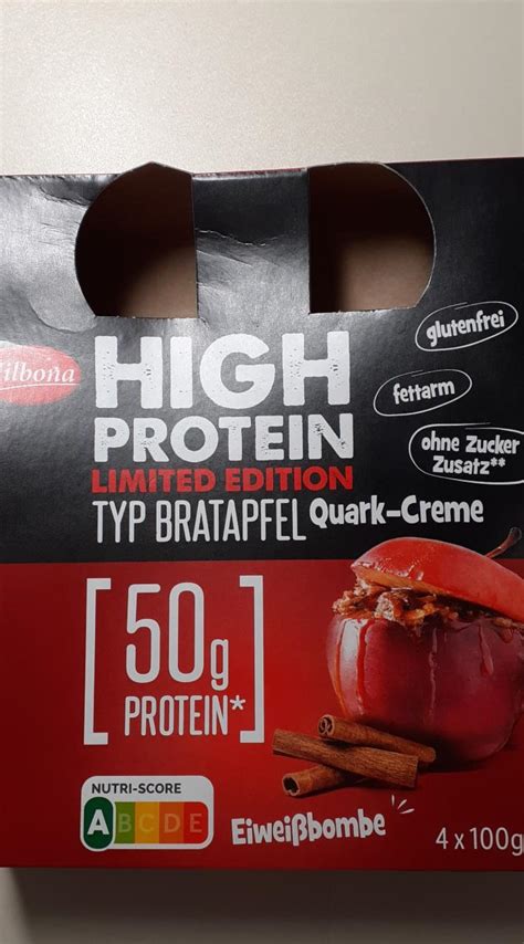 High protein Quark Creme Bratapfel Milbona kalórie kJ a nutričné