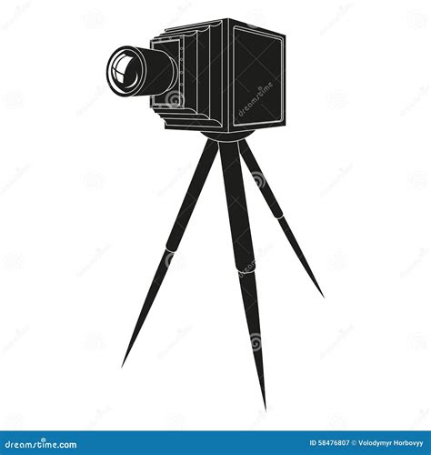 Old photo camera stock vector. Illustration of photographer - 58476807