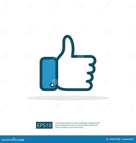 Social Network Like Icon Hand Thumb Up Symbol For Web Ui Logo App