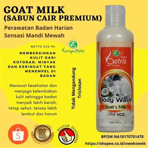 Jual Batrisyia Body Wash Goat Milk With VCO Sabun Mandi Susu Kambing