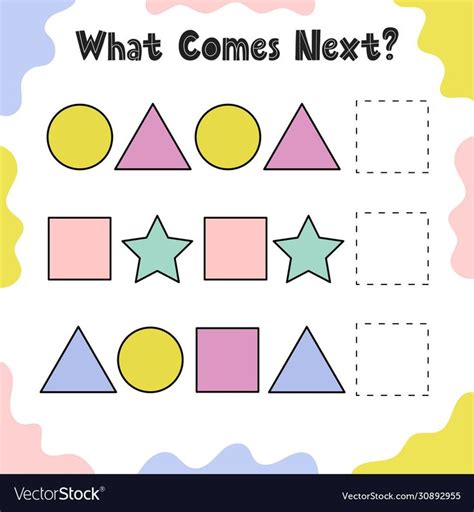 What Comes Next Puzzle For Kids Continue The Geometric Pattern