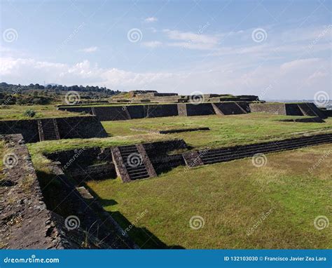 Paisaje En La Zona Arqueol Gica De Teotenango M Xico Foto De Archivo