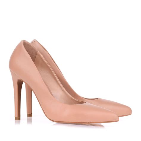 Scarpin Salto Alto Couro Nude UZA Shoes Sapatos Femininos