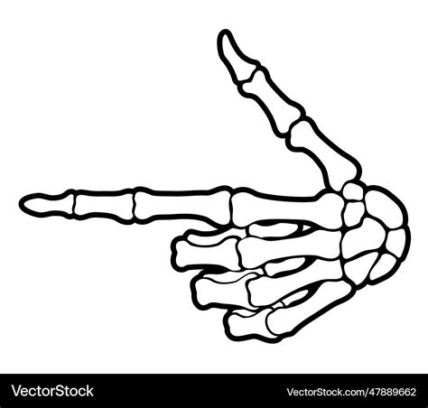 Skeleton Bone Pointing The Index Finger Hand Sign Vector Image