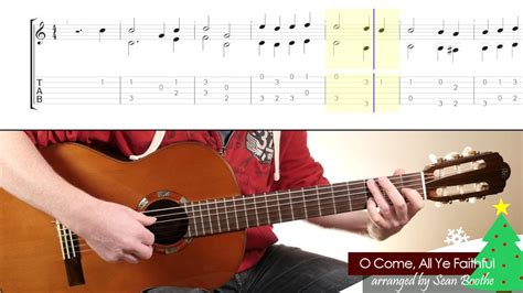 O Come All Ye Faithful Easy Guitar Arrangement With Score And Tab Youtube