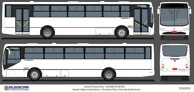 Desenhos de Ônibus Busscar Urbanuss Pluss Volvo B10M