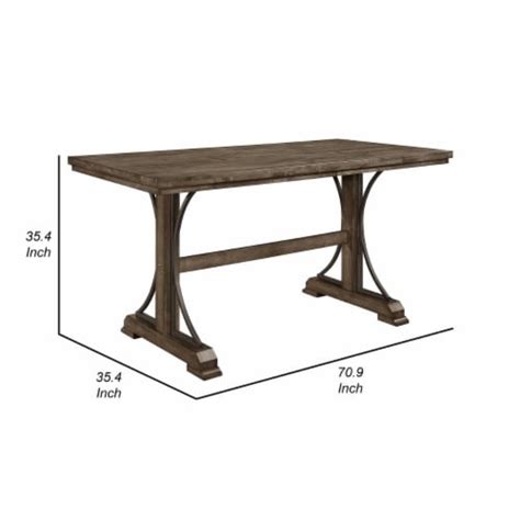 Nancy Inch Counter Height Dining Table Rectangular Top Wood Brown