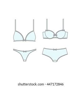 Fashion Technical Drawing Lingerie Set Bra Stock Vector Royalty Free