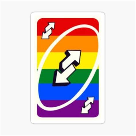 Rainbow Uno Reverse Card Sticker By Kaitihadj05 Redbubble