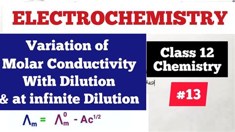 Variation Of Molar Conductivity With Dilution At Infinite