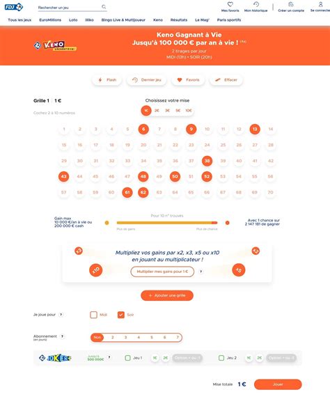Comment Jouer Au Keno Gagnant Vie De La Fdj