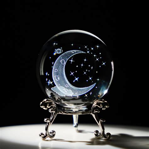 Amazon Hdcrystalgifts Mm Wolf Crystal Ball With Stand D Laser