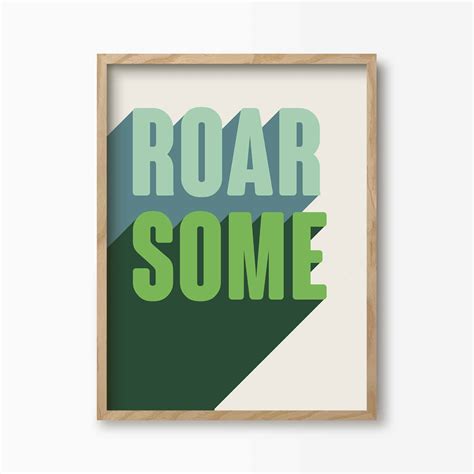 Roarsome Typography Print | Green Lili