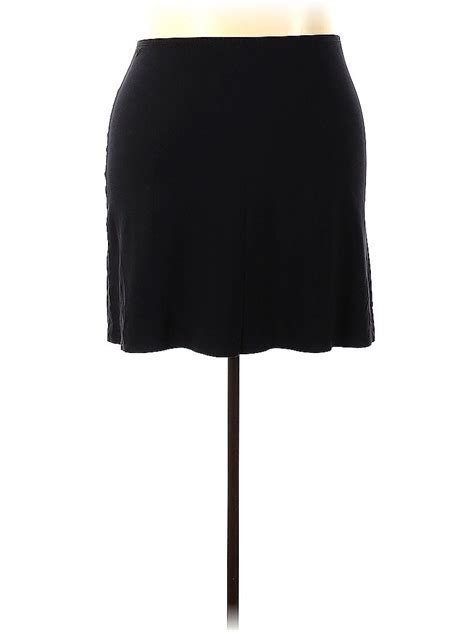 Lands End Solid Black Casual Skirt Size 18 16 Plus 81 Off Thredup