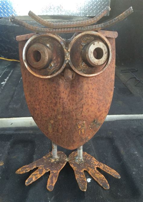 Shovel Owl Metal Art Welded Scrap Metal Art Recycled Metal Art