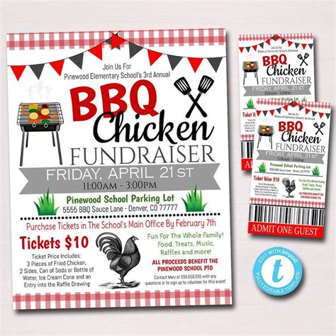 BBQ Fundraiser Ticket Template