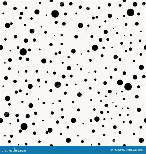 Polka Dot Monochrome Seamless Pattern Dotted Background Spots Vector