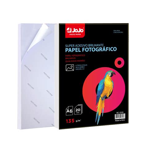 Folhas Papel Fotogr Fico G Glossy Adesivo Brilhante A Premium