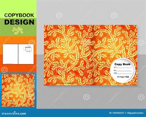 Template Cover Of A Copybook With A Trendy Design Plant Pattern Stock