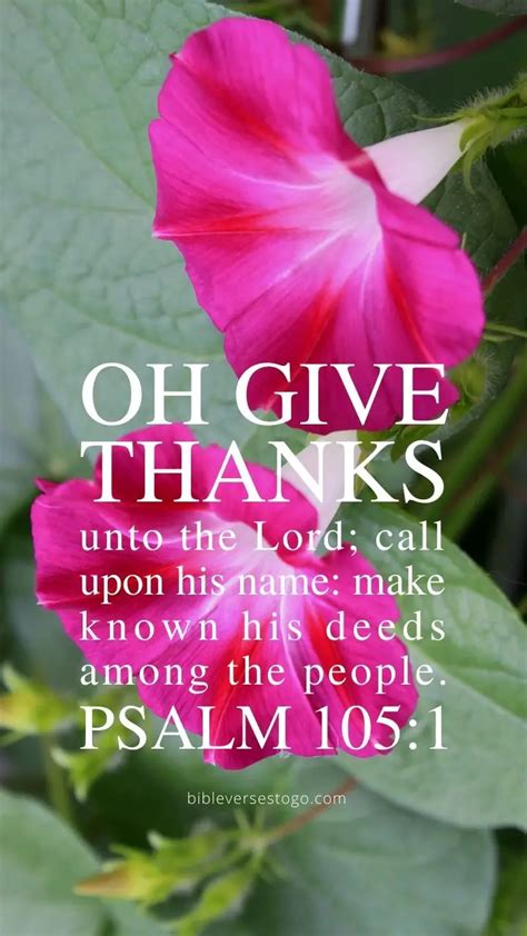 Oh Give Thanks Psalm Encouraging Bible Verses