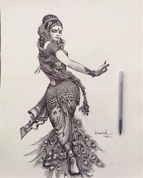 Kuchipudi Dance Drawing