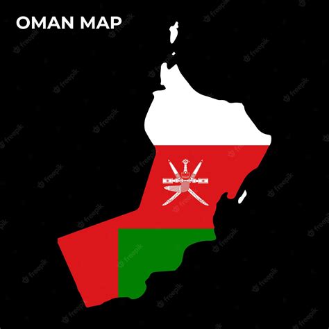 Premium Vector Oman National Flag Map Design Illustration Of Oman