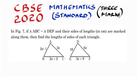 In Fig Triangle Abc Is Similar To Triangle Def Youtube