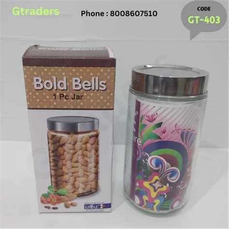 Capacity Ml Glass Bold Bells Piece Jar For Dry Fruits Storage