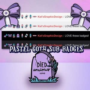 Pastel Goth V Twitch Sub Badges Subscriber Badges Bit Badges Streamer