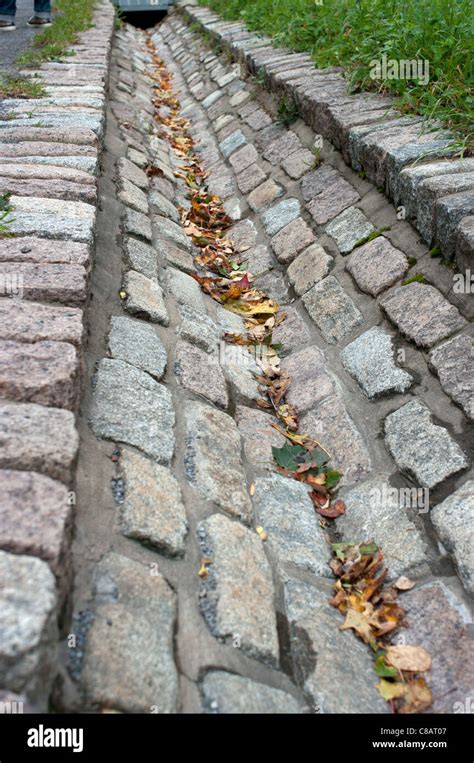 Water Drain Made Of Stones At Mount Royal Park Montreal Quebec