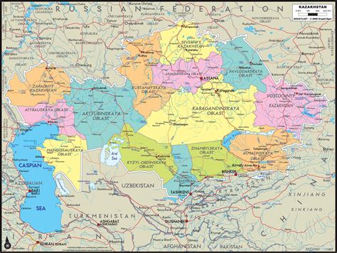 Kazakhstan Political Map