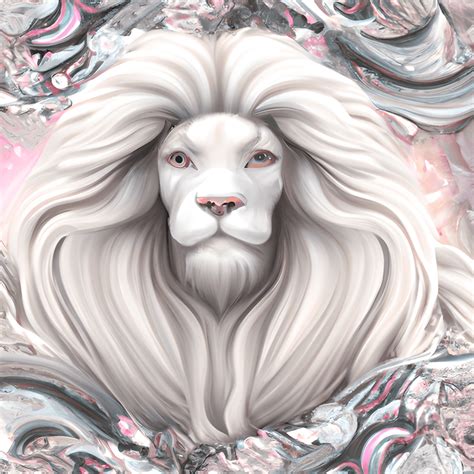 Overwhelmingly Beautiful White Lion · Creative Fabrica