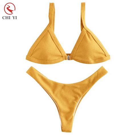 Front Closure Ribbed High Leg Bikini Buy Front Closure Bikini Bikinis