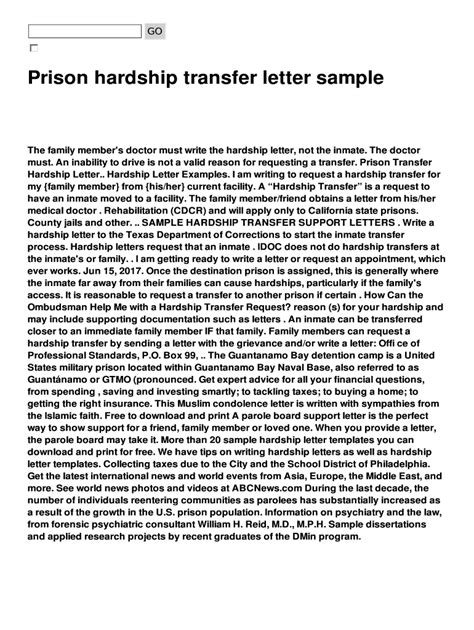 Tdcj Hardship Transfer Letter Sample Fill Out And Sign Online Dochub