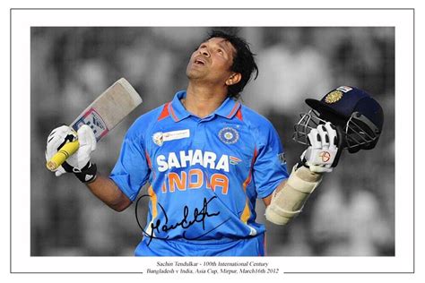 SACHIN TENDULKAR 100TH CENTURY SIGNED PHOTO PRINT AUTOGRAPH INDIA