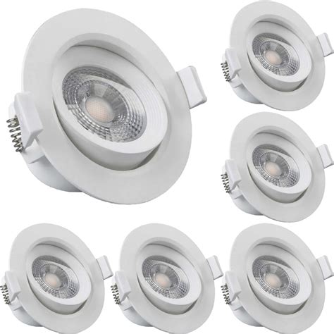 Kit 6 Spot Led Redondo Direcional 7W Branco Frio 6500k Bivolt Shopee