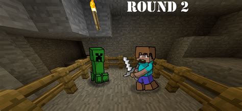 Minecraft RoundTwo: Steve vs. Creeper by Intimidations on DeviantArt