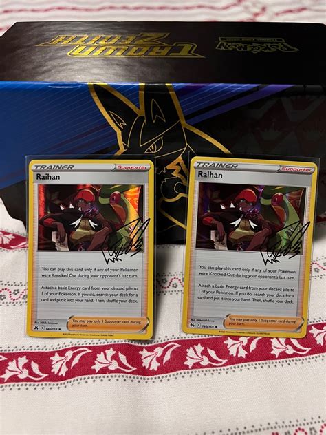 Pokemon Crown Zenith Raihan Signed Trainer Hobbies Toys Toys