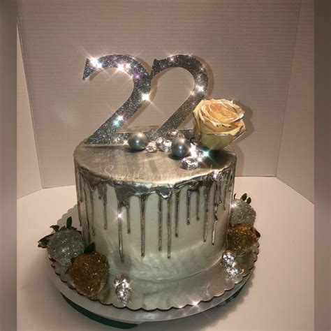 Sparkle And Shine Silver Drip Cake 40th Birthday Cakes 18th