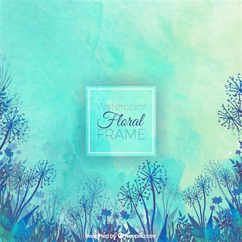 Free Vector | Beautiful blue watercolor floral background