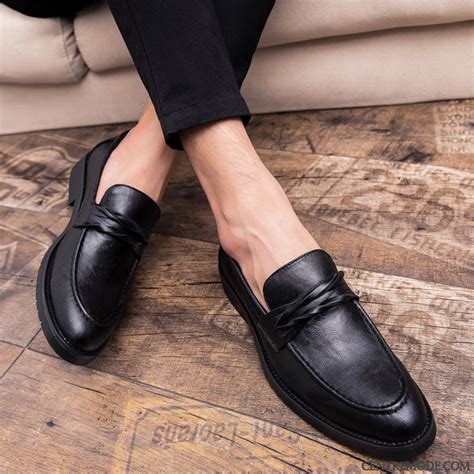 Derbies Homme Mocassin Flâneurs Chaussures En Cuir Tendance Décontractée Printemps Brun Pas Cher