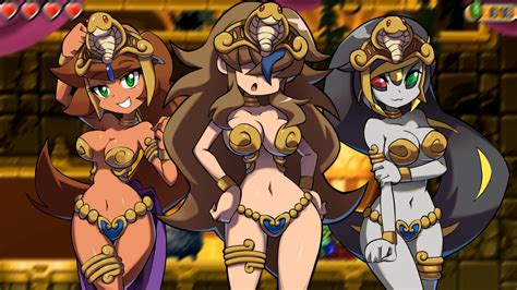 Rule 34 3 Eyes 3girls Blue Streak Breasts Brown Hair Cleavage Dancer Shantae Detour Shady