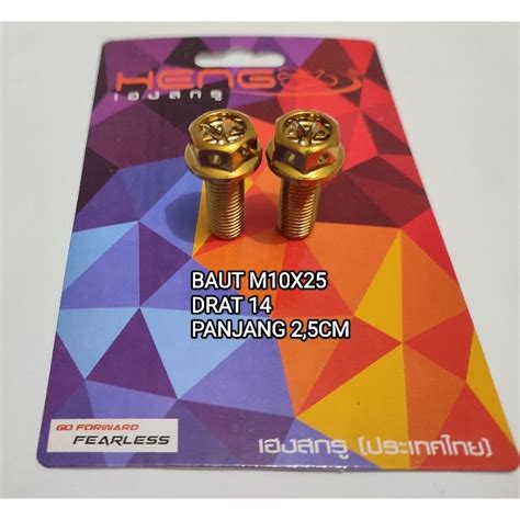 Jual Baut Probolt Flower Heng Gold M10x25 Drat 14 Panjang 2 5cm