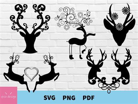 Deer Bundle Silhouette Svg, Deer Svg, Deer Silhouette, Deer Cut File ...