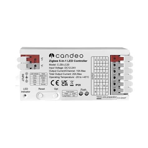 Zigbee - LED Strip Controller for RGBWW, RGBW, RGB - Candeo 