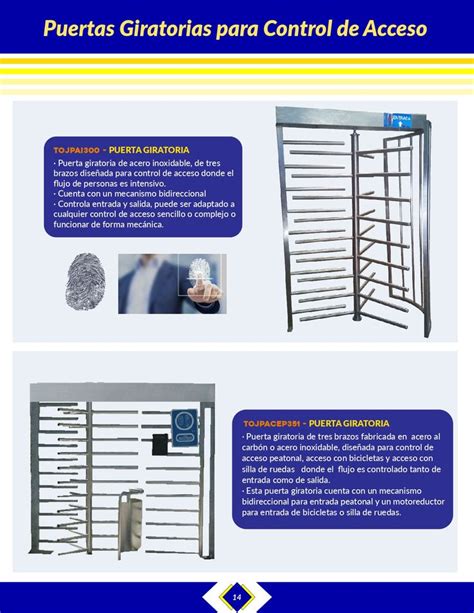 Puertas Giratorias Para Control De Acceso Tojande