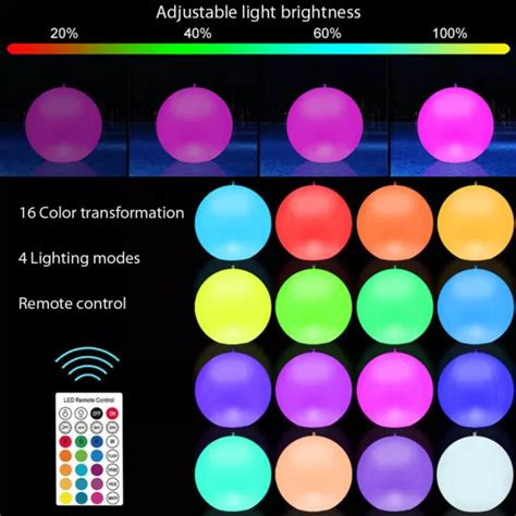 LUCI SOLARI GALLEGGIANTI Dimmerabili Luce A Sfera Gonfiabile Piscina
