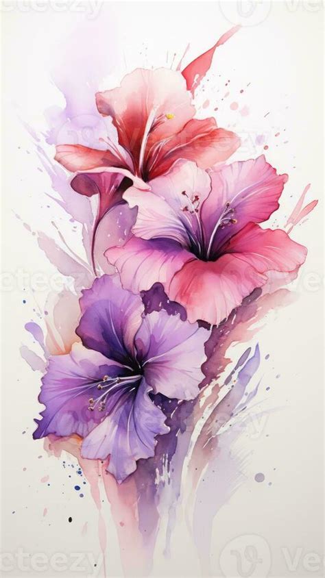 Flowers Watercolor Colorful Floral Background Ai Generated