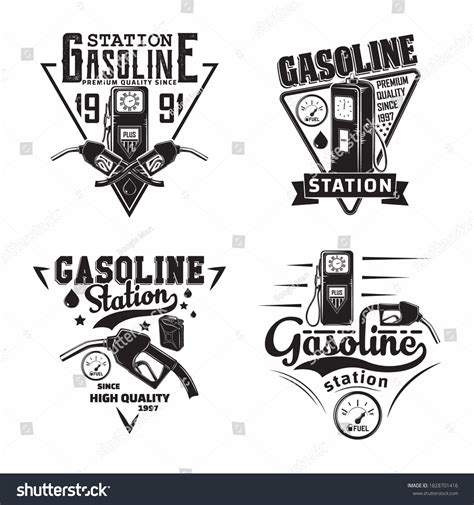 Set Vintage Petrol Station Logo Designs Stock Vector (Royalty Free ...